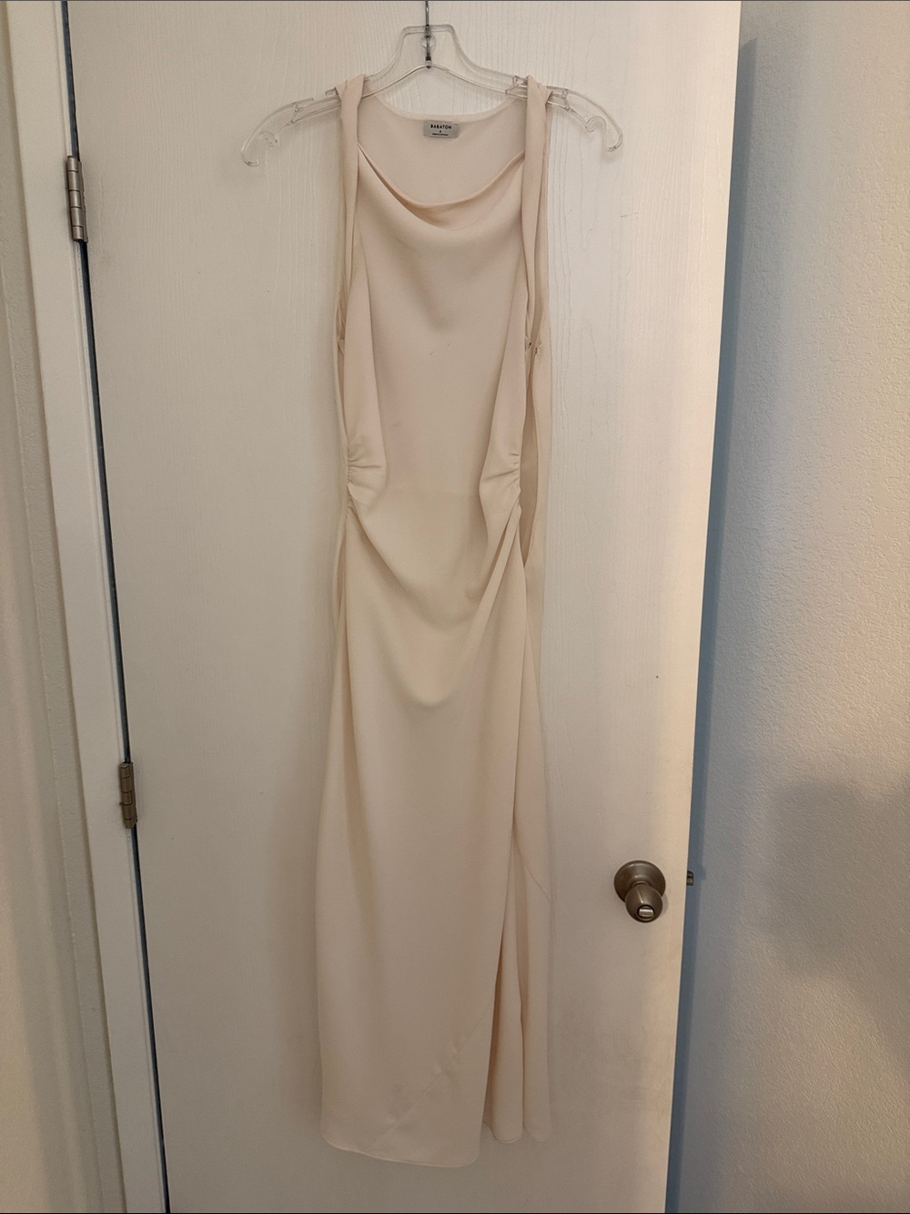 Babaton Cream Cowl-Neck Maxi Dress